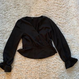 Silk black dress top